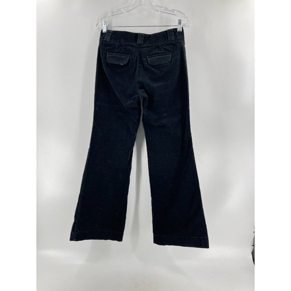 Banana Republic Women's Martin Fit Flared Black Velour Corduroy Pants Size 25 - Picture 4 of 14